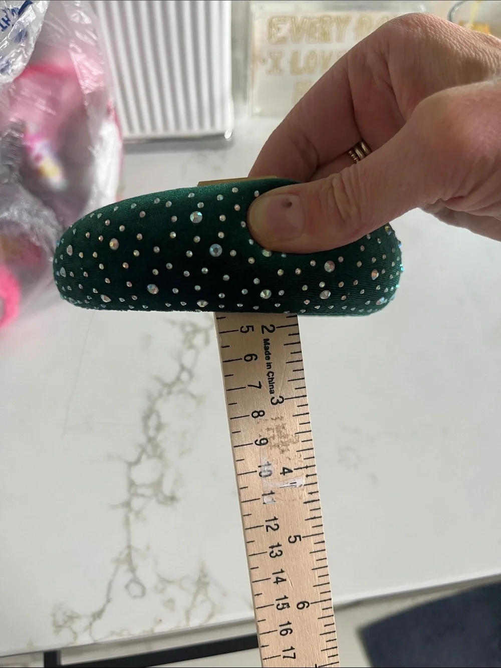 Green Padded Headband with Crystal Accents